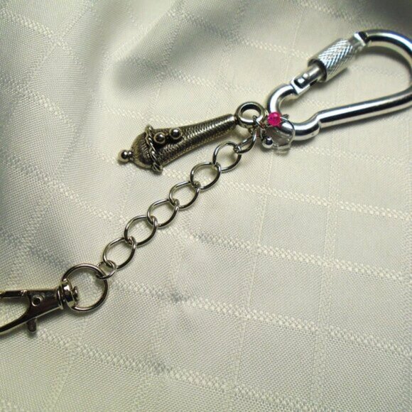 Accessories - No.293. Handmade keyring with a ring and a carabiner clip